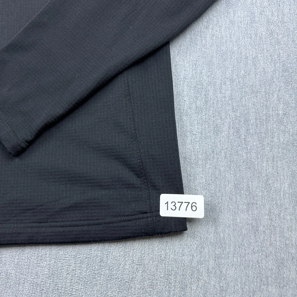 The North Face Jacket Men XL Black Grid‎ Fleece Full Zip Outdoor Mock Neck Logo